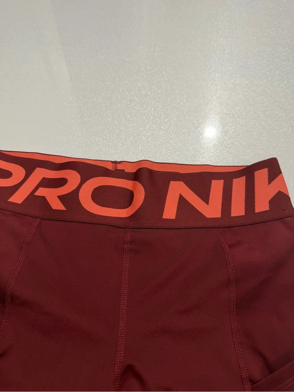 Nike Maroon Leggings with Coral Waistband